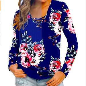 Long sleeve,V neck shirt size Medium